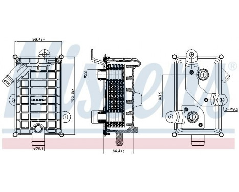 Oil Cooler, engine oil 90895 Nissens, Image 6