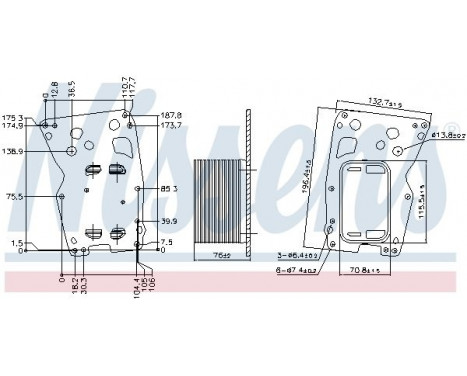 Oil Cooler, engine oil 90902 Nissens