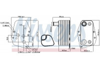 Oil Cooler, engine oil 90904 Nissens