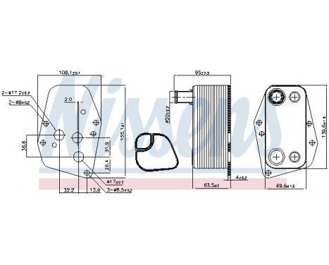 Oil Cooler, engine oil 90904 Nissens