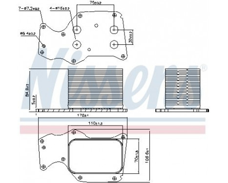 Oil Cooler, engine oil 90906 Nissens