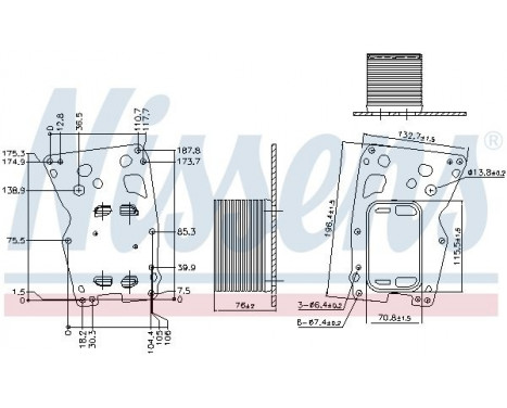 Oil Cooler, engine oil 90907 Nissens