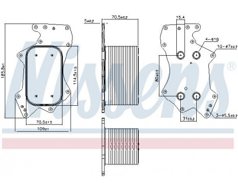 Oil Cooler, engine oil 90911 Nissens