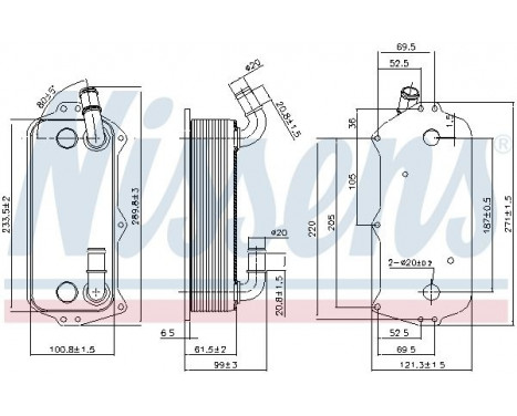 Oil Cooler, engine oil 90916 Nissens
