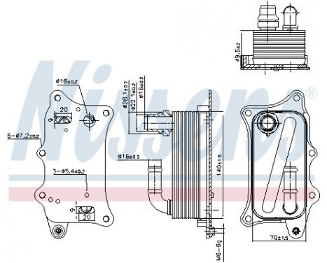 Oil Cooler, engine oil 90918 Nissens
