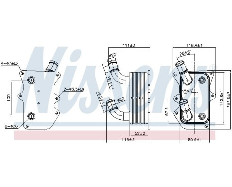 Oil Cooler, engine oil 90919 Nissens