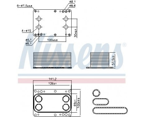Oil Cooler, engine oil 90921 Nissens