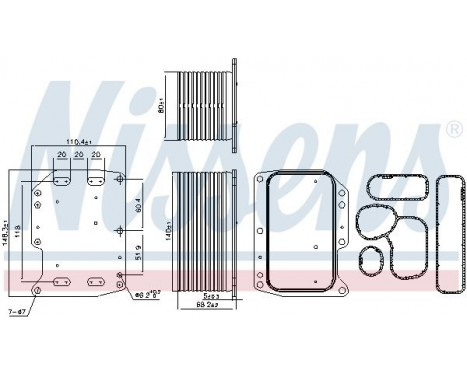 Oil Cooler, engine oil 90922 Nissens