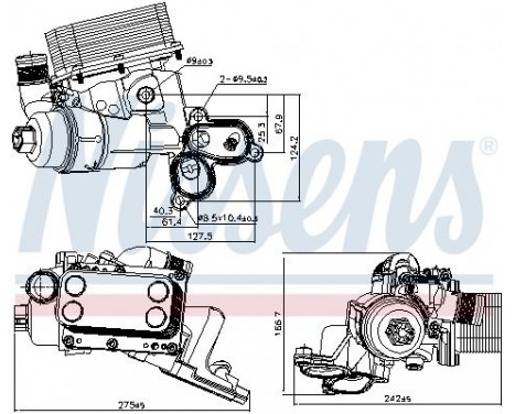Oil Cooler, engine oil 90924 Nissens