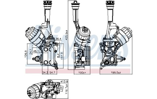 Oil Cooler, engine oil 90928 Nissens, Image 6