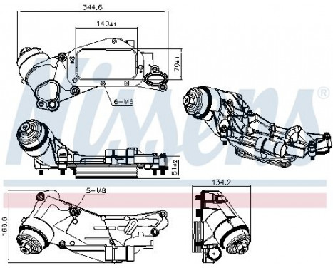 Oil Cooler, engine oil 90930 Nissens