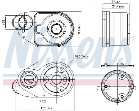 Oil Cooler, engine oil 90932 Nissens