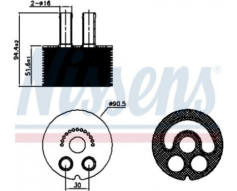 Oil Cooler, engine oil 90935 Nissens