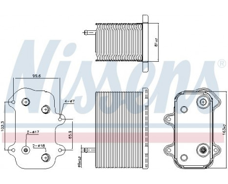 Oil Cooler, engine oil 90938 Nissens