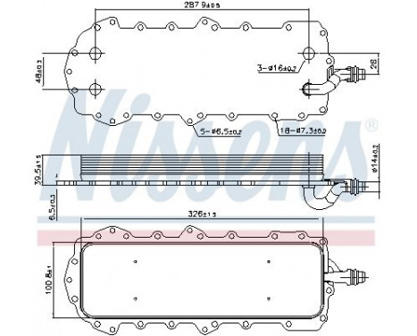 Oil Cooler, engine oil 90944 Nissens