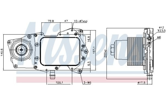 Oil Cooler, engine oil 90945 Nissens