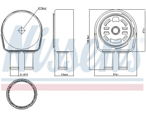 Oil Cooler, engine oil 90946 Nissens