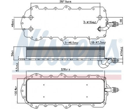 Oil Cooler, engine oil 90947 Nissens