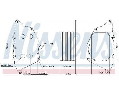 Oil Cooler, engine oil 90962 Nissens