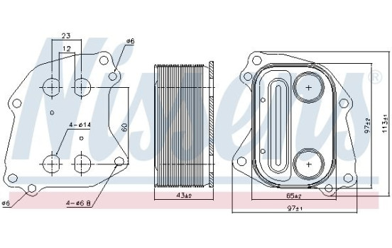 Oil Cooler, engine oil 90963 Nissens