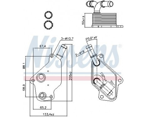 Oil Cooler, engine oil 90965 Nissens