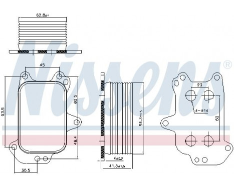 Oil Cooler, engine oil 90966 Nissens