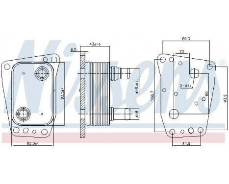 Oil Cooler, engine oil 90967 Nissens
