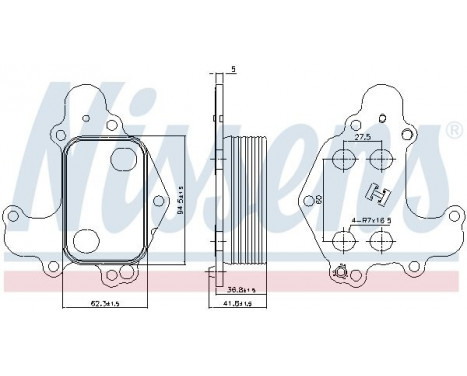 Oil Cooler, engine oil 90968 Nissens