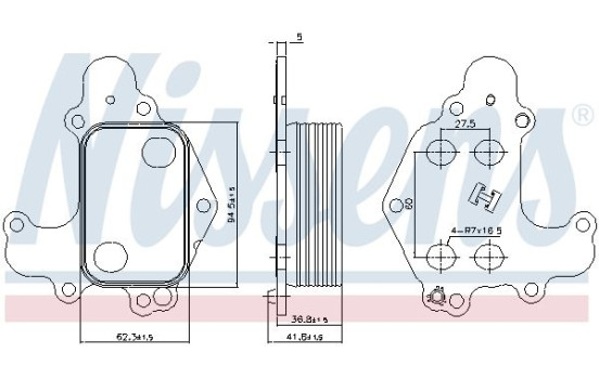 Oil Cooler, engine oil 90968 Nissens
