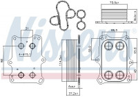 Oil Cooler, engine oil 90969 Nissens
