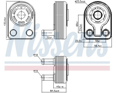 Oil Cooler, engine oil 90971 Nissens