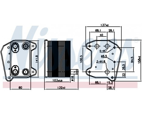 Oil Cooler, engine oil 90974 Nissens