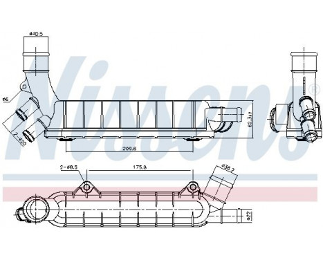 Oil Cooler, engine oil 90976 Nissens