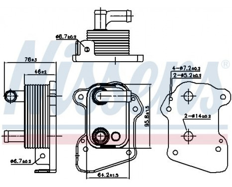 Oil Cooler, engine oil 90977 Nissens