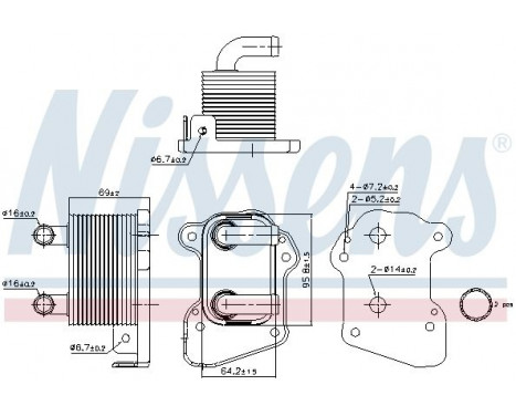 Oil Cooler, engine oil 90978 Nissens