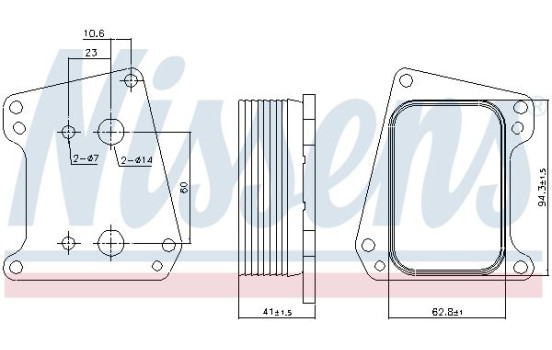 Oil Cooler, engine oil 90983 Nissens