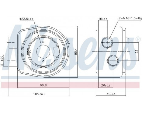 Oil Cooler, engine oil 90986 Nissens
