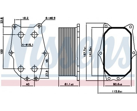 Oil Cooler, engine oil 90987 Nissens