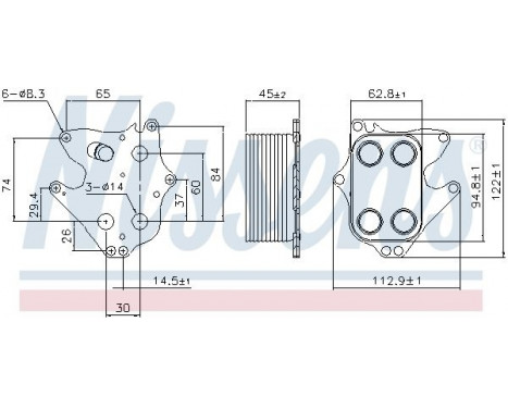 Oil Cooler, engine oil 90990 Nissens