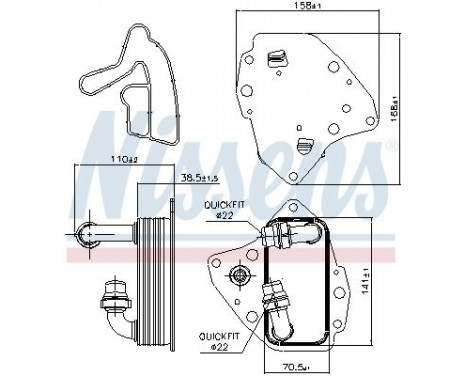 Oil Cooler, engine oil 90996 Nissens