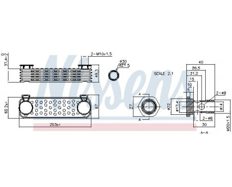 Oil Cooler, engine oil 90997 Nissens