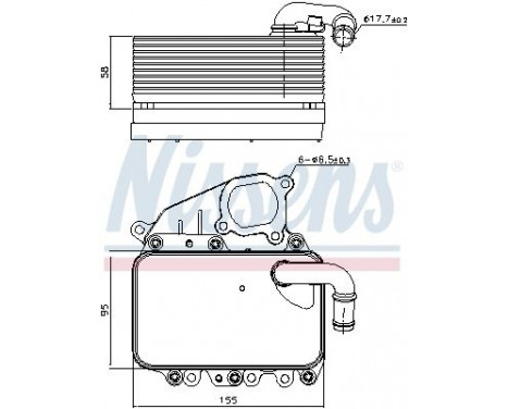 Oil Cooler, engine oil 91100 Nissens