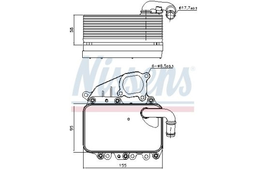 Oil Cooler, engine oil 91100 Nissens