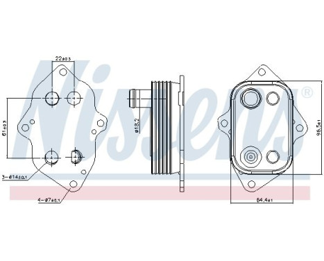 Oil Cooler, engine oil 91103 Nissens