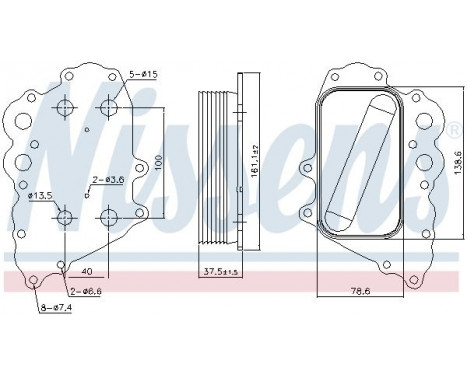 Oil Cooler, engine oil 91108 Nissens