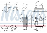 Oil Cooler, engine oil 91122 Nissens