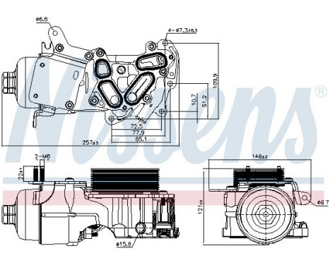 Oil Cooler, engine oil 91124 Nissens