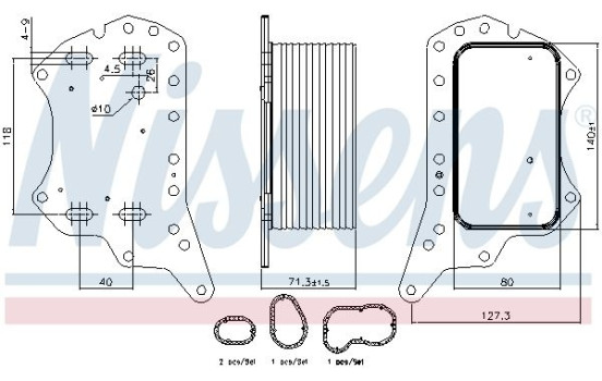 Oil Cooler, engine oil 91125 Nissens