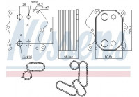Oil Cooler, engine oil 91128 Nissens