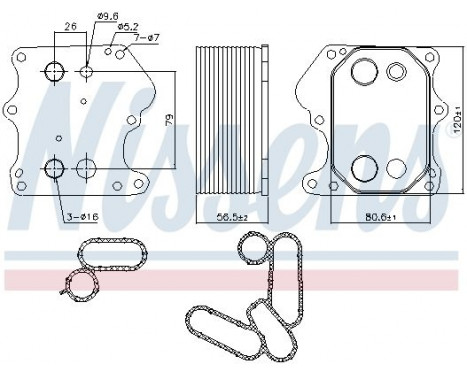 Oil Cooler, engine oil 91128 Nissens